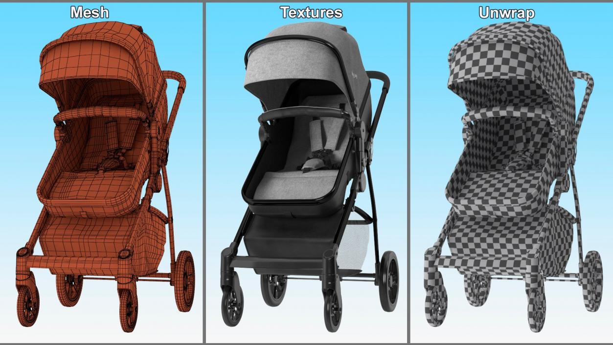 Baby Strollers Collection 4 3D