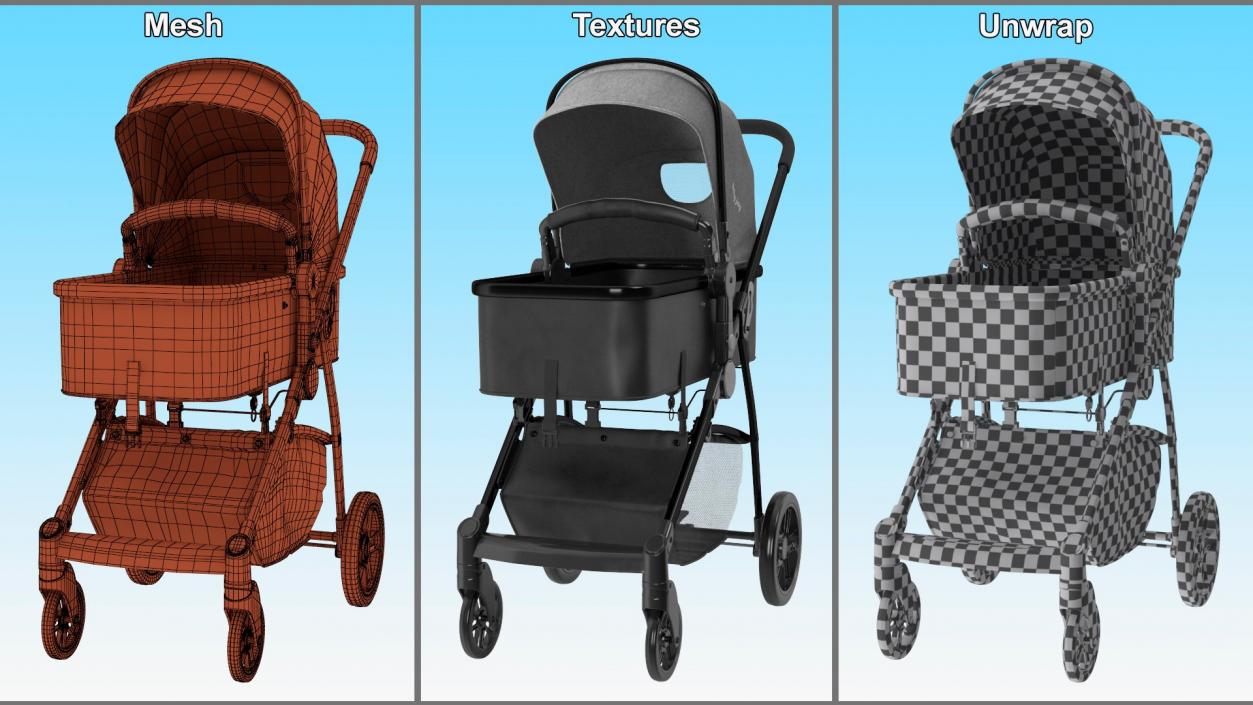 Baby Strollers Collection 4 3D