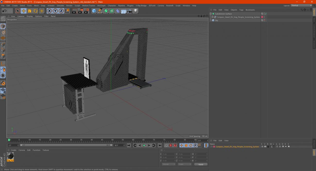 3D model Conpass Smart DV Xray People Screening System