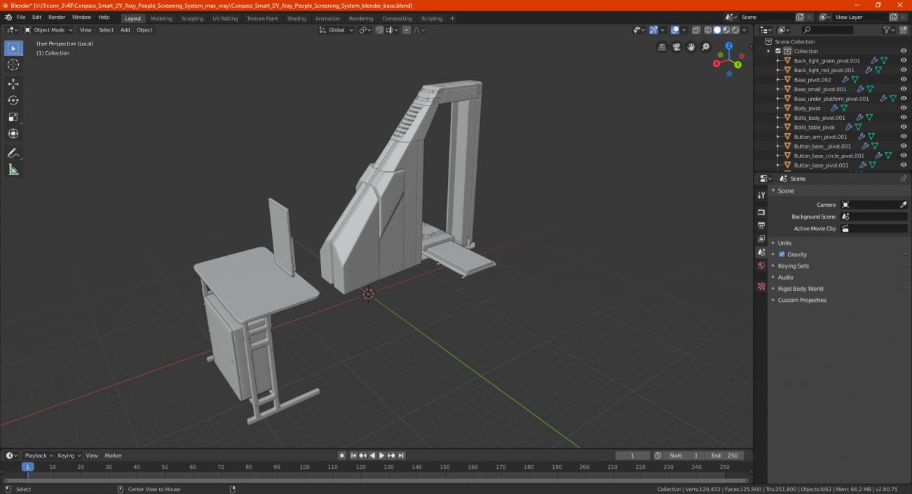 3D model Conpass Smart DV Xray People Screening System