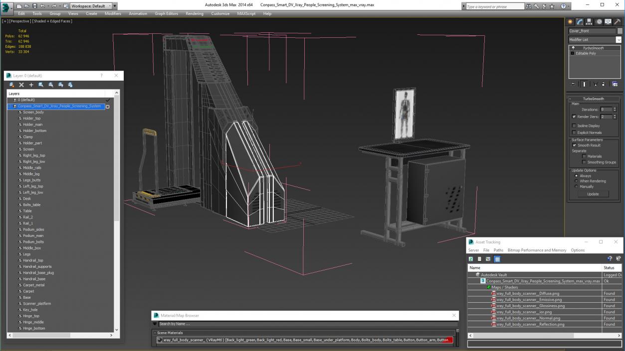 3D model Conpass Smart DV Xray People Screening System