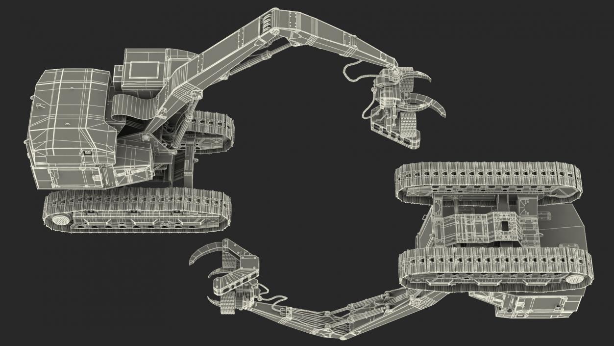 Tracked Harvester Generic Rigged 3D