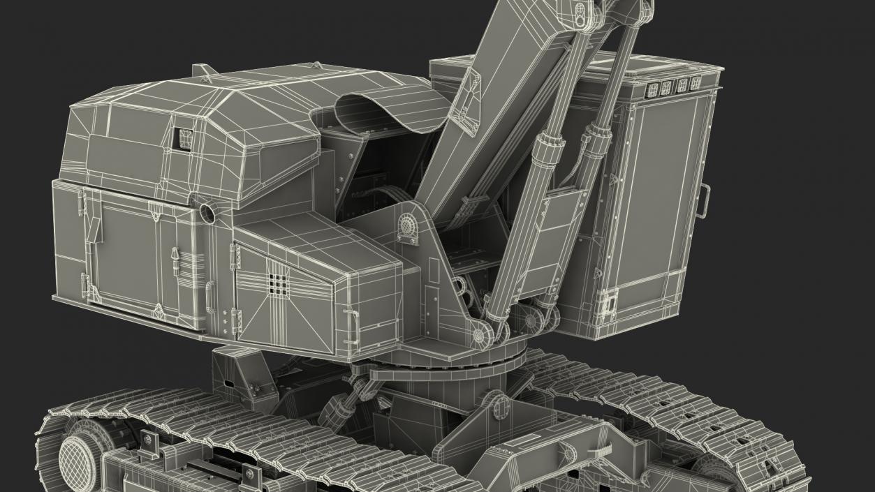 Tracked Harvester Generic Rigged 3D