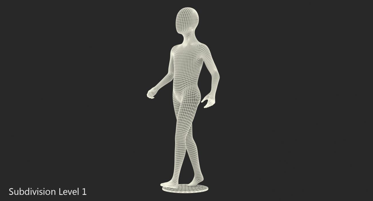 3D Child Mannequin Walking Pose model