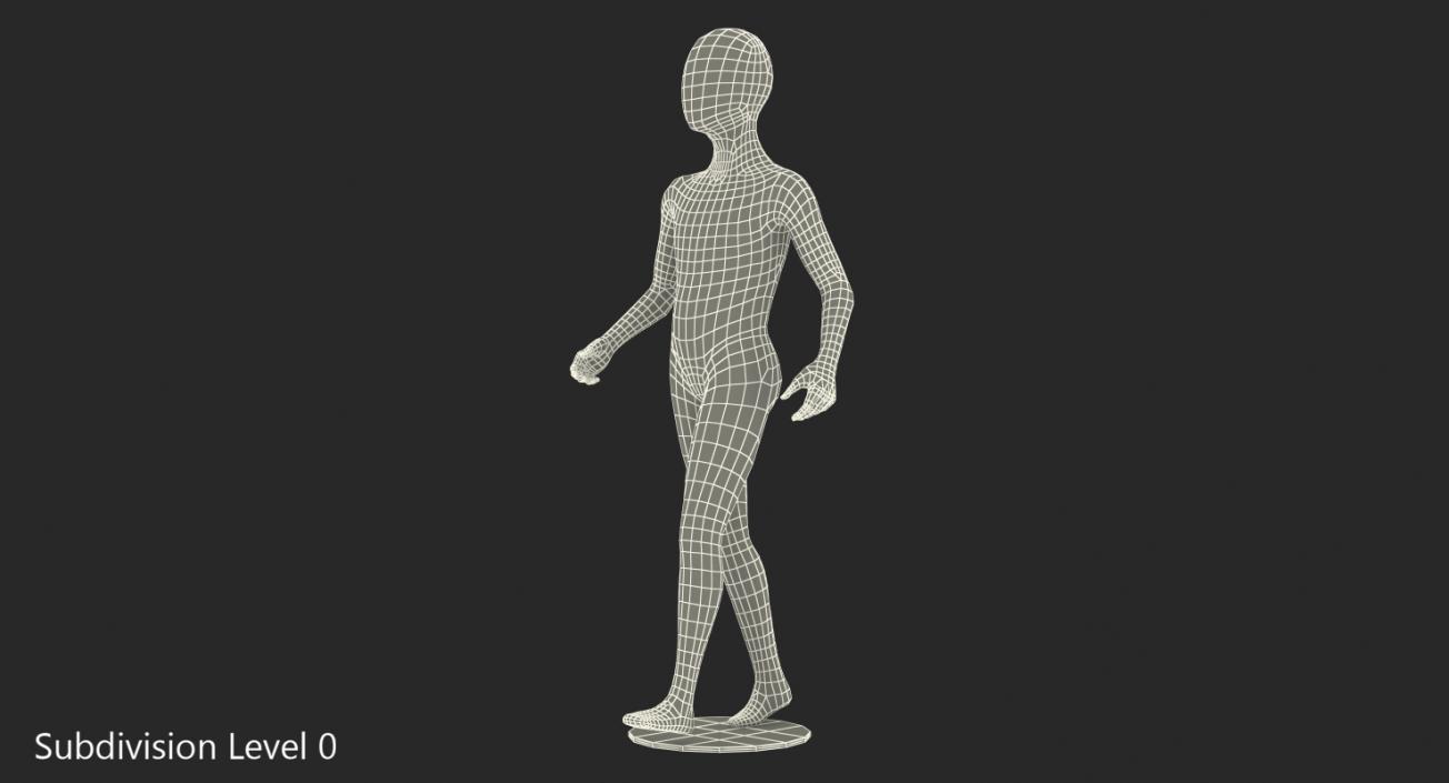 3D Child Mannequin Walking Pose model