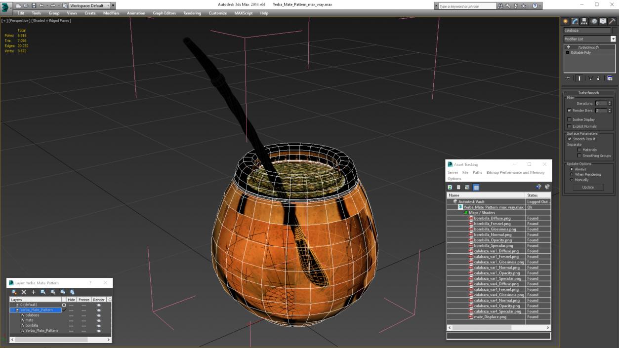 3D Yerba Mate Pattern model