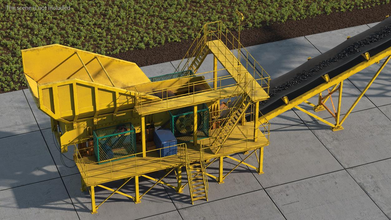 3D Stone Crusher Machine with Coal