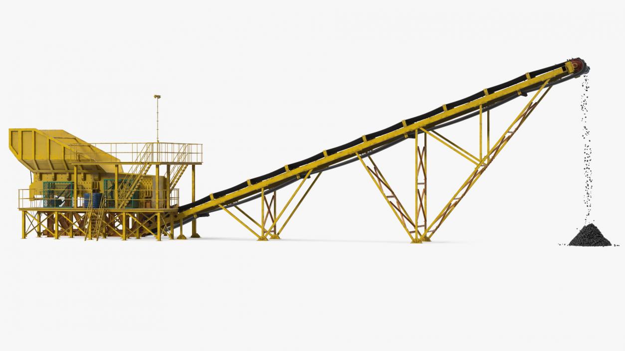 3D Stone Crusher Machine with Coal