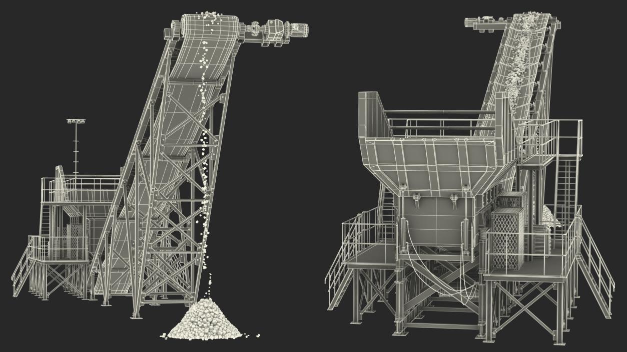 3D Stone Crusher Machine with Coal