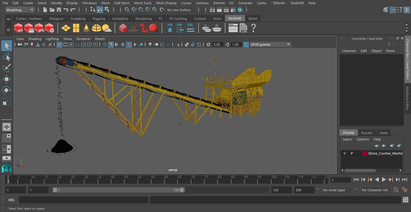 3D Stone Crusher Machine with Coal