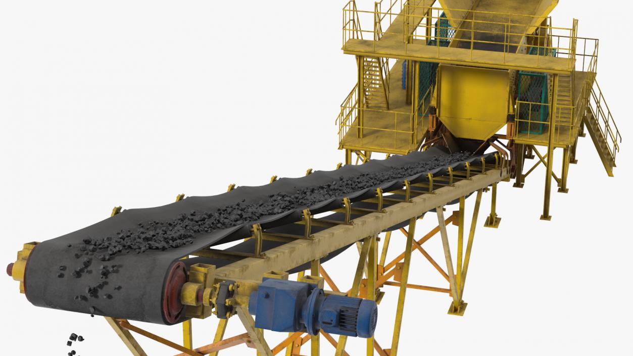 3D Stone Crusher Machine with Coal