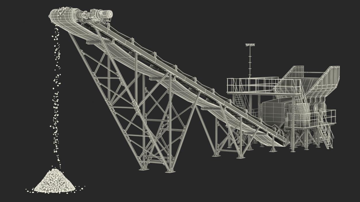 3D Stone Crusher Machine with Coal