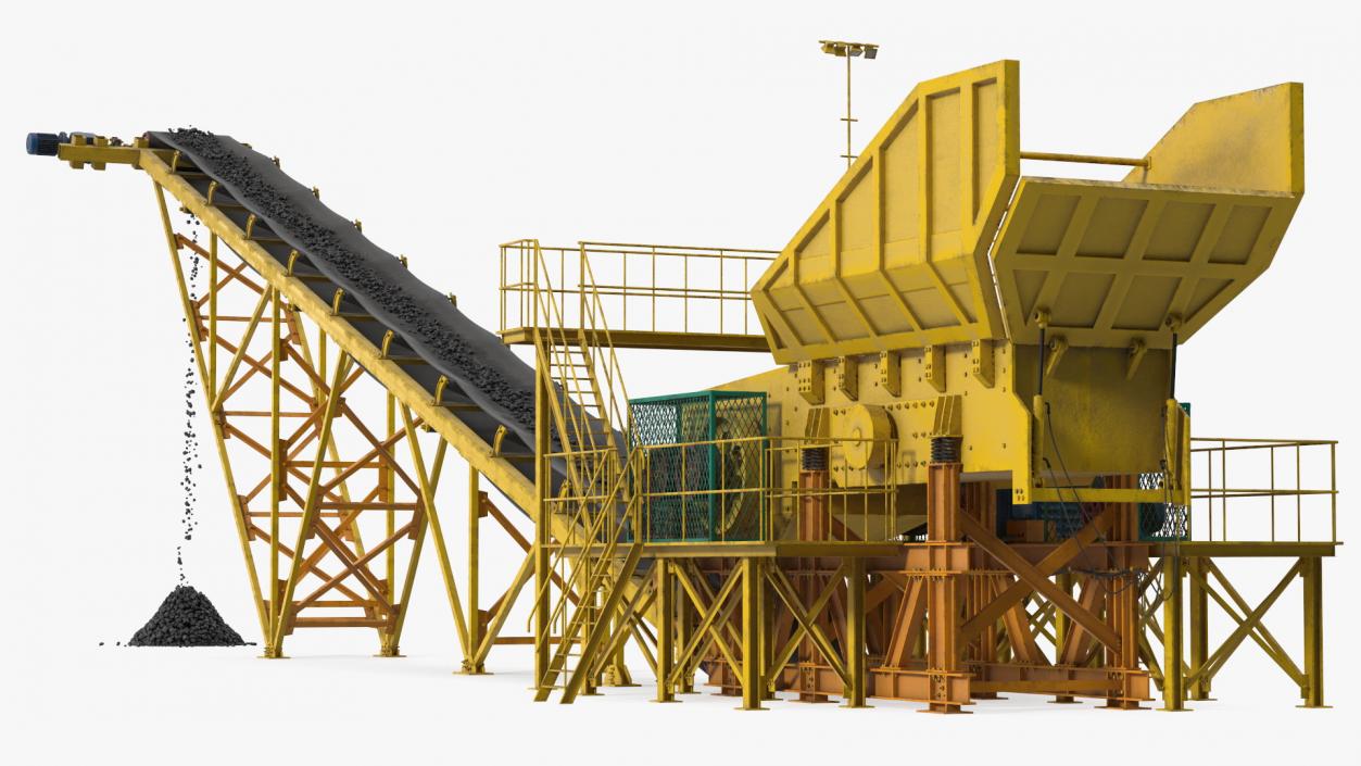 3D Stone Crusher Machine with Coal