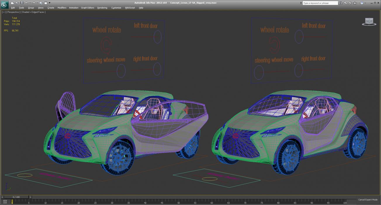 3D Concept Lexus LF-SA Rigged