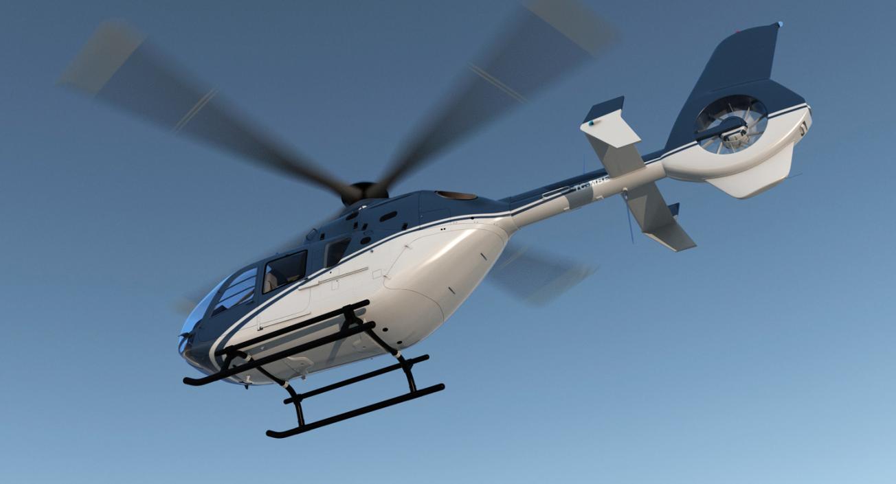 3D Civil Helicopter Eurocopter EC-135 Rigged