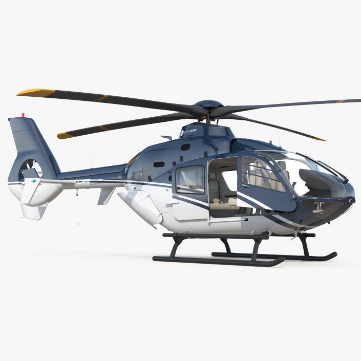 3D Civil Helicopter Eurocopter EC-135 Rigged