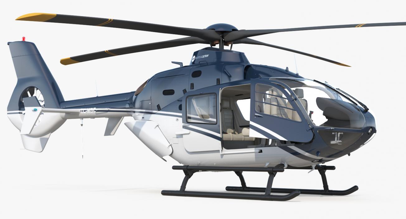 3D Civil Helicopter Eurocopter EC-135 Rigged