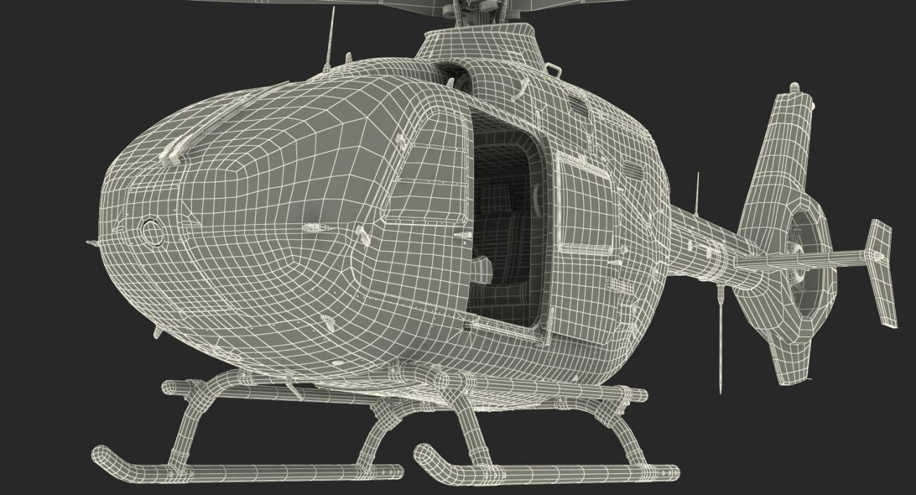 3D Civil Helicopter Eurocopter EC-135 Rigged