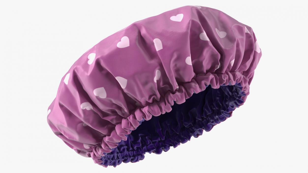 Satin Lined Shower Cap Pink 3D