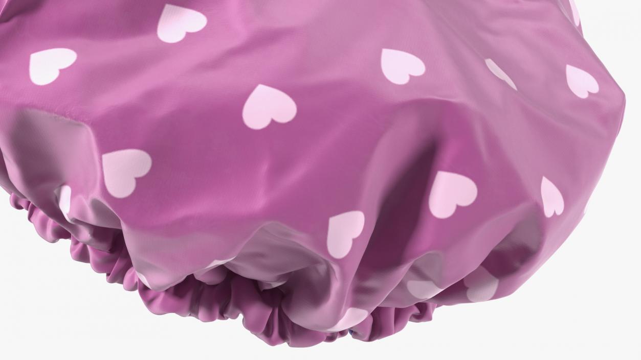 Satin Lined Shower Cap Pink 3D