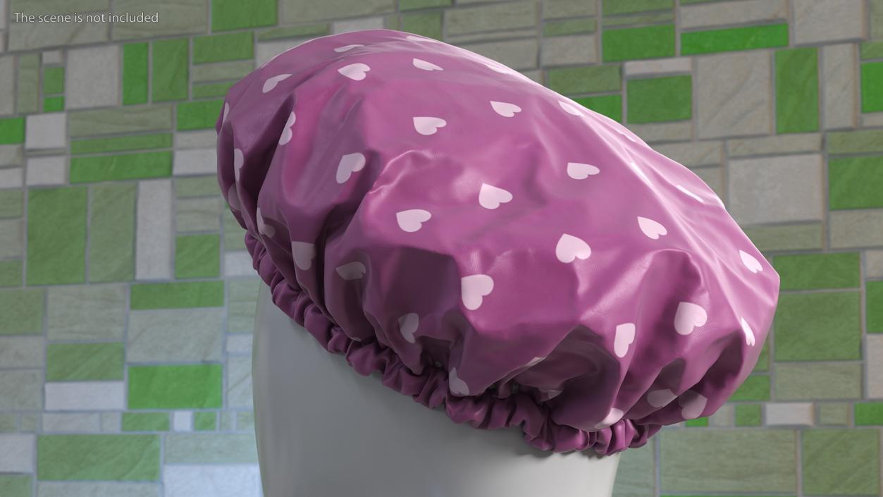 Satin Lined Shower Cap Pink 3D