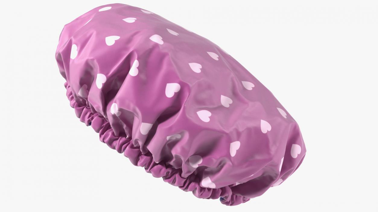 Satin Lined Shower Cap Pink 3D