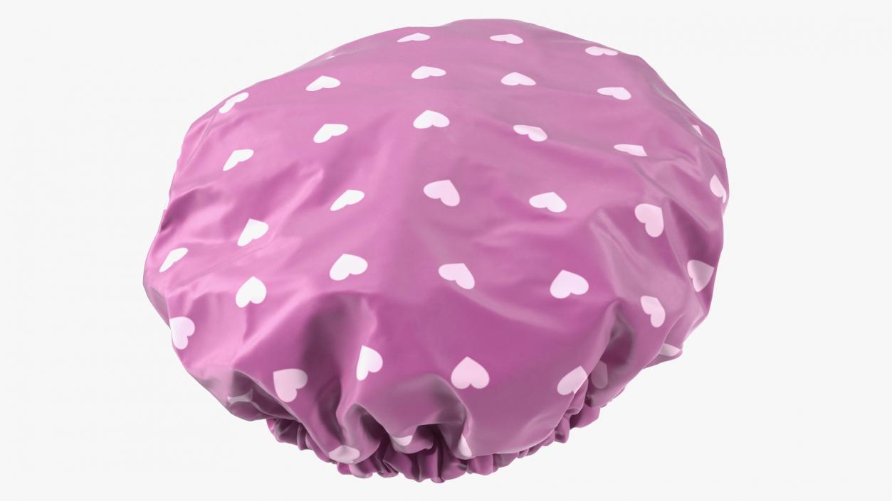 Satin Lined Shower Cap Pink 3D