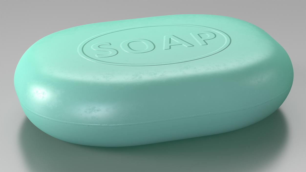 3D Sky Blue Bath Soap model