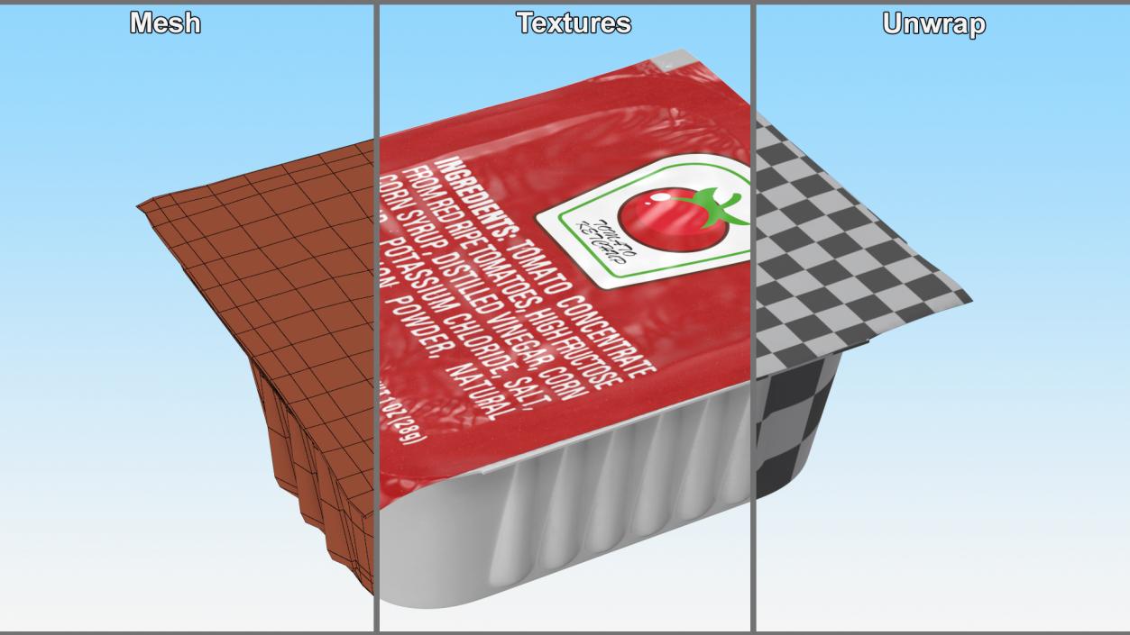 Tomato Ketchup Mini Sauce Pot 3D model