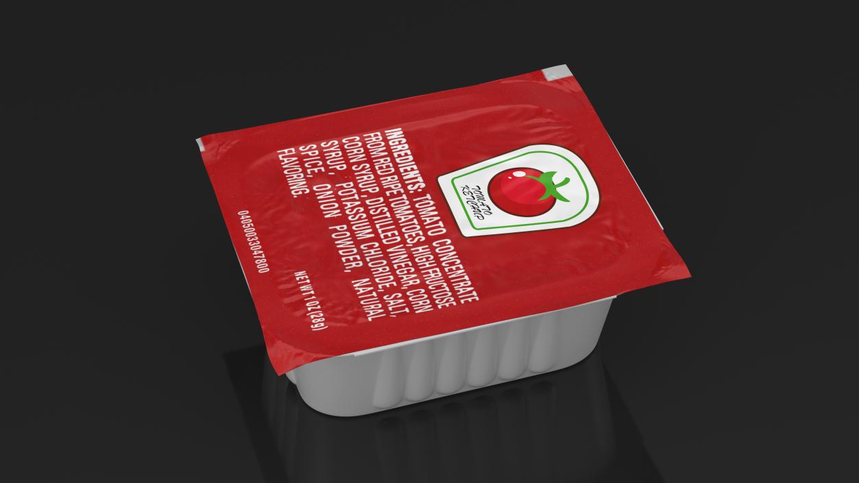 Tomato Ketchup Mini Sauce Pot 3D model