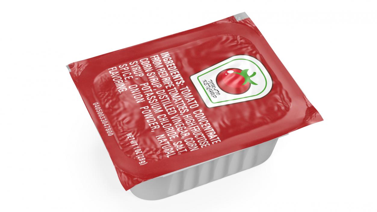 Tomato Ketchup Mini Sauce Pot 3D model