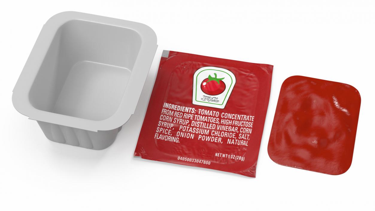 Tomato Ketchup Mini Sauce Pot 3D model