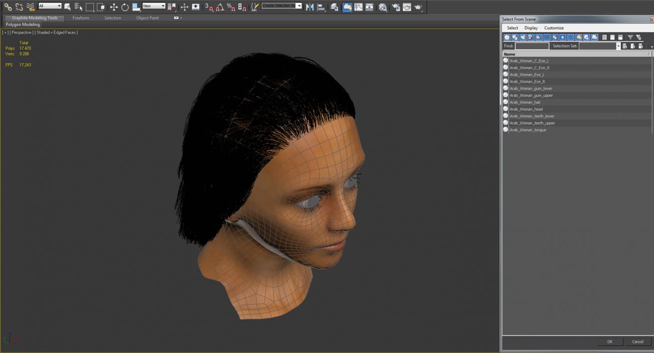 3D Arabian Woman Head model