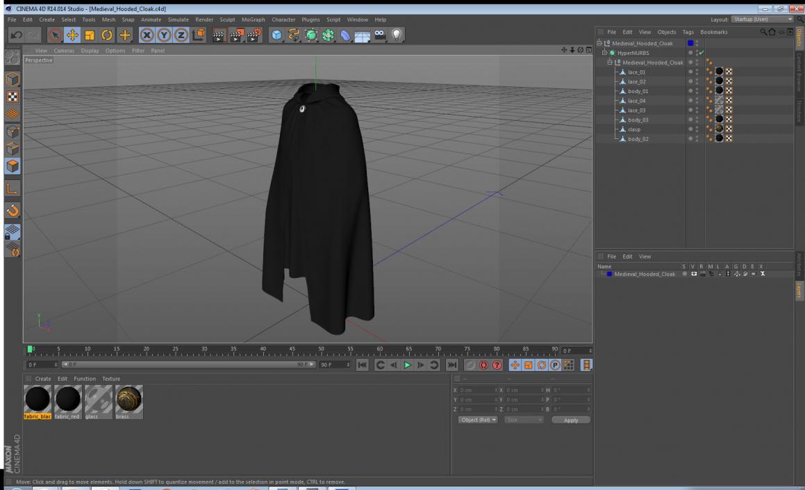 3D Medieval Hooded Cloak