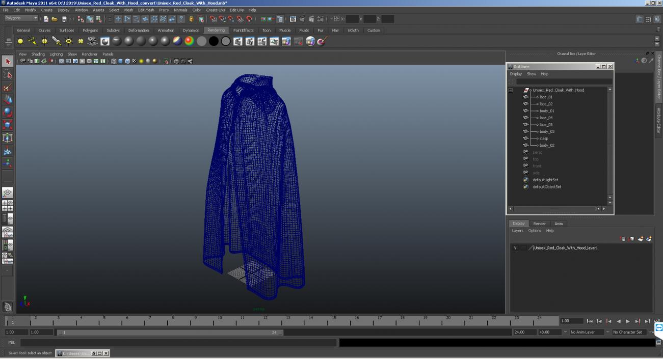 3D Medieval Hooded Cloak