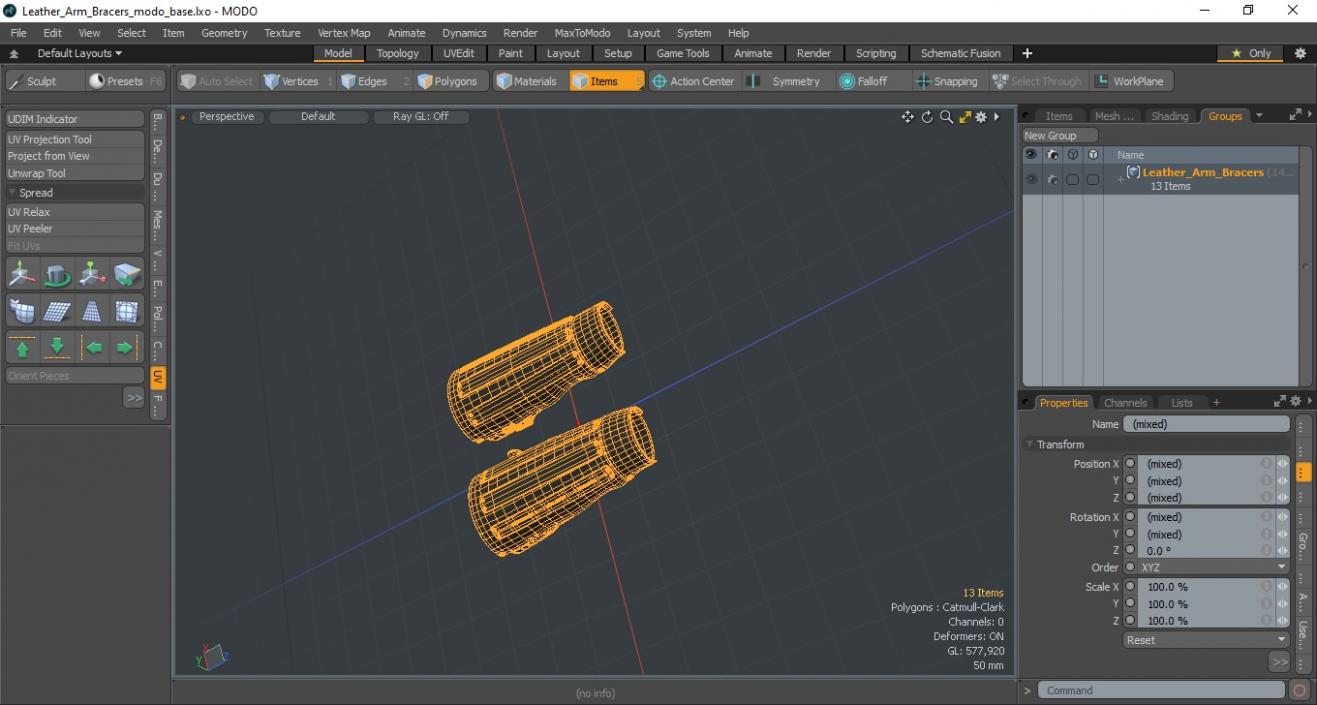 Leather Arm Bracers 3D model