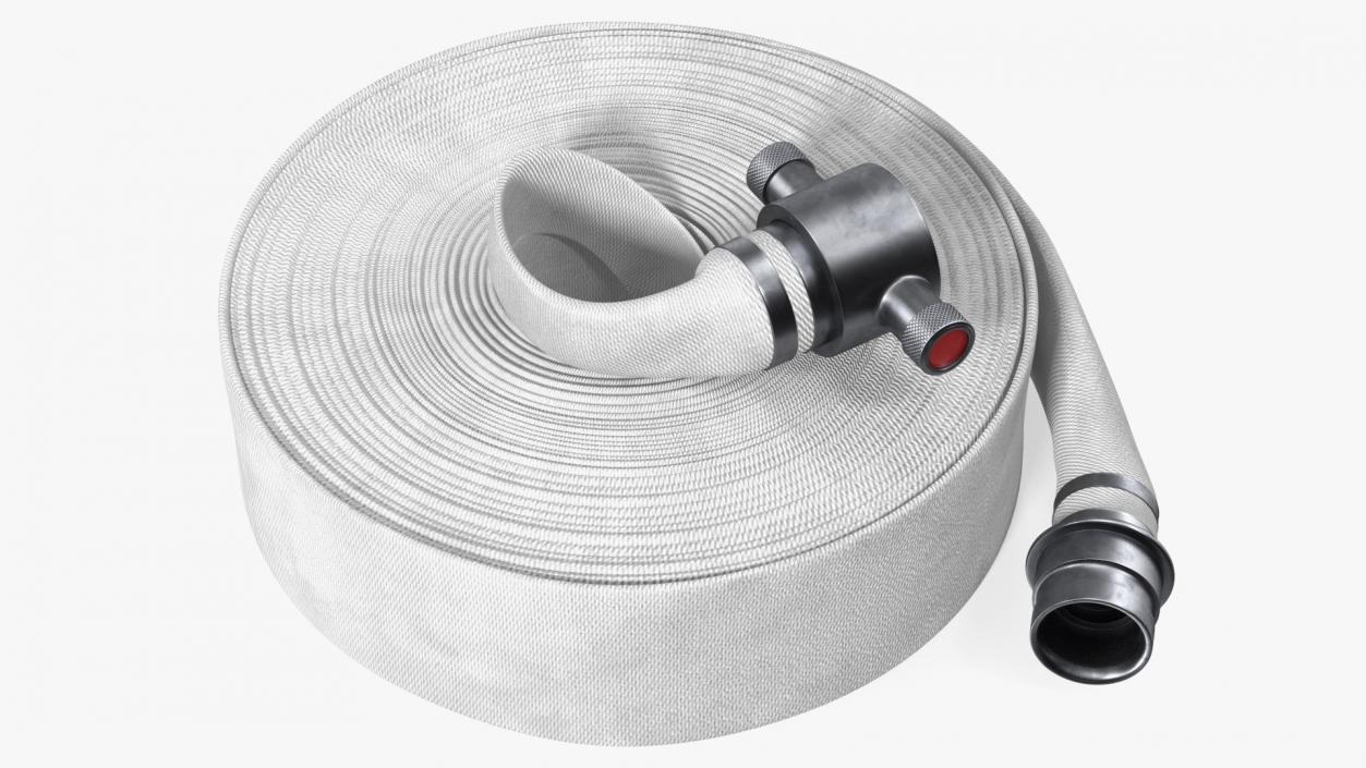 Coiled Fire Hose White Canvas 3D model