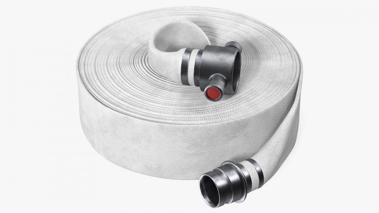 Coiled Fire Hose White Canvas 3D model