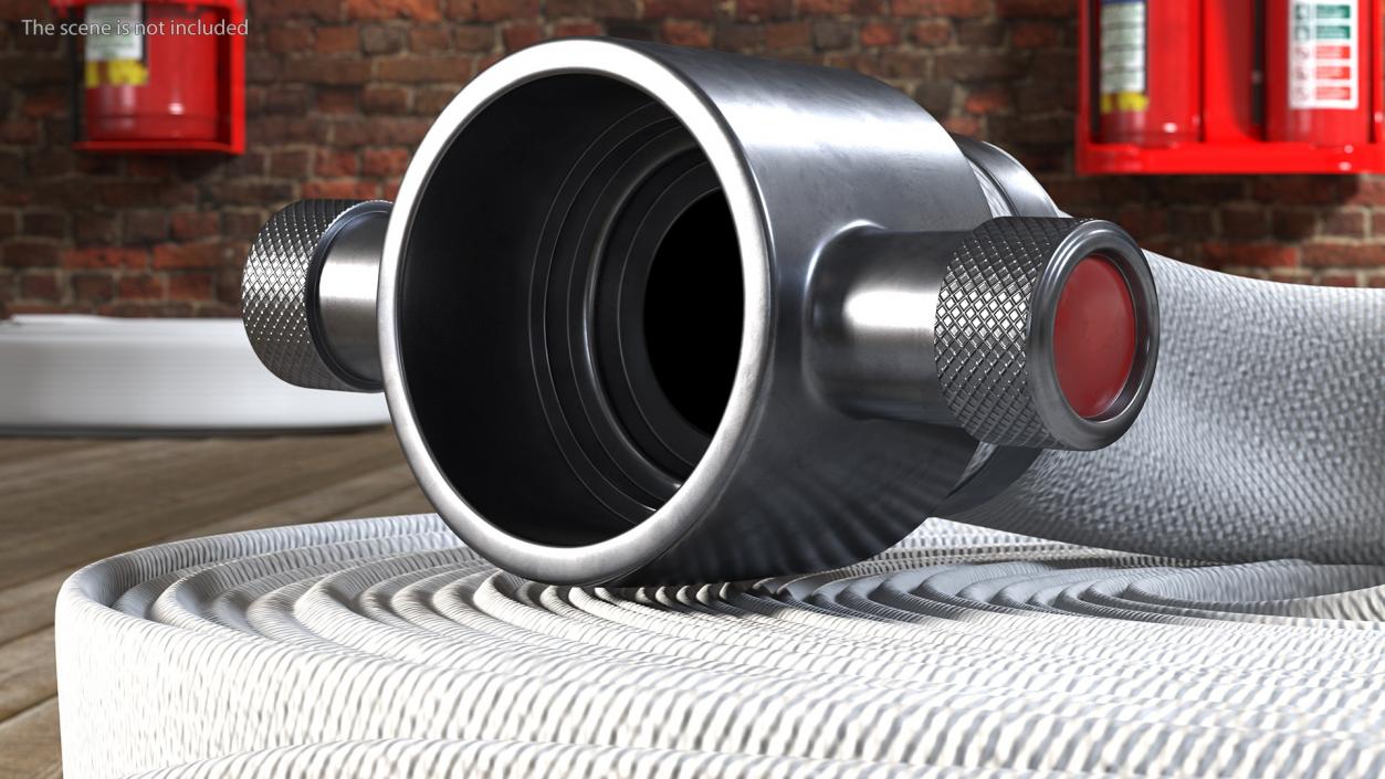 Coiled Fire Hose White Canvas 3D model