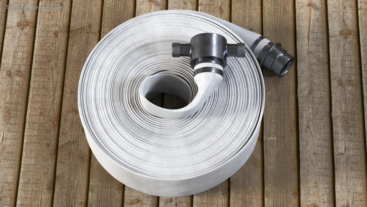 Coiled Fire Hose White Canvas 3D model