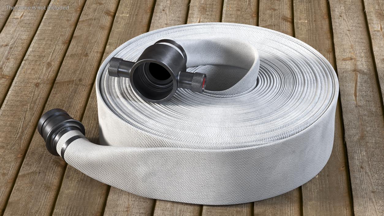 Coiled Fire Hose White Canvas 3D model