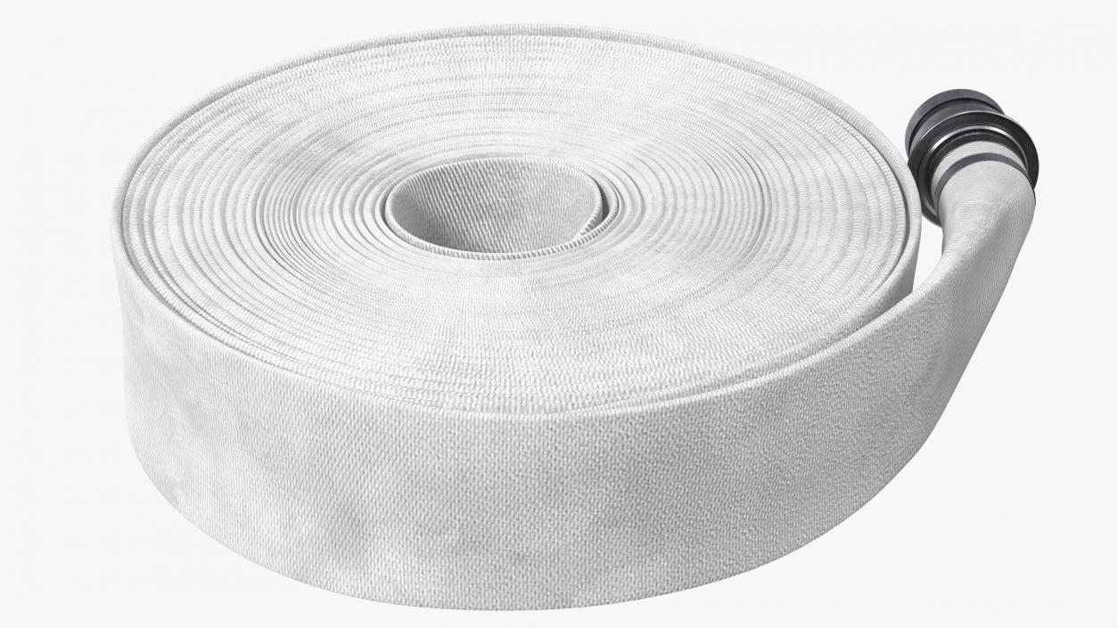 Coiled Fire Hose White Canvas 3D model