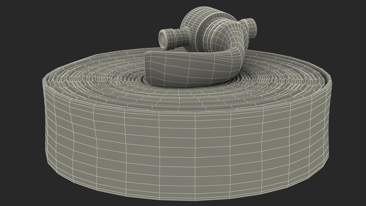 Coiled Fire Hose White Canvas 3D model