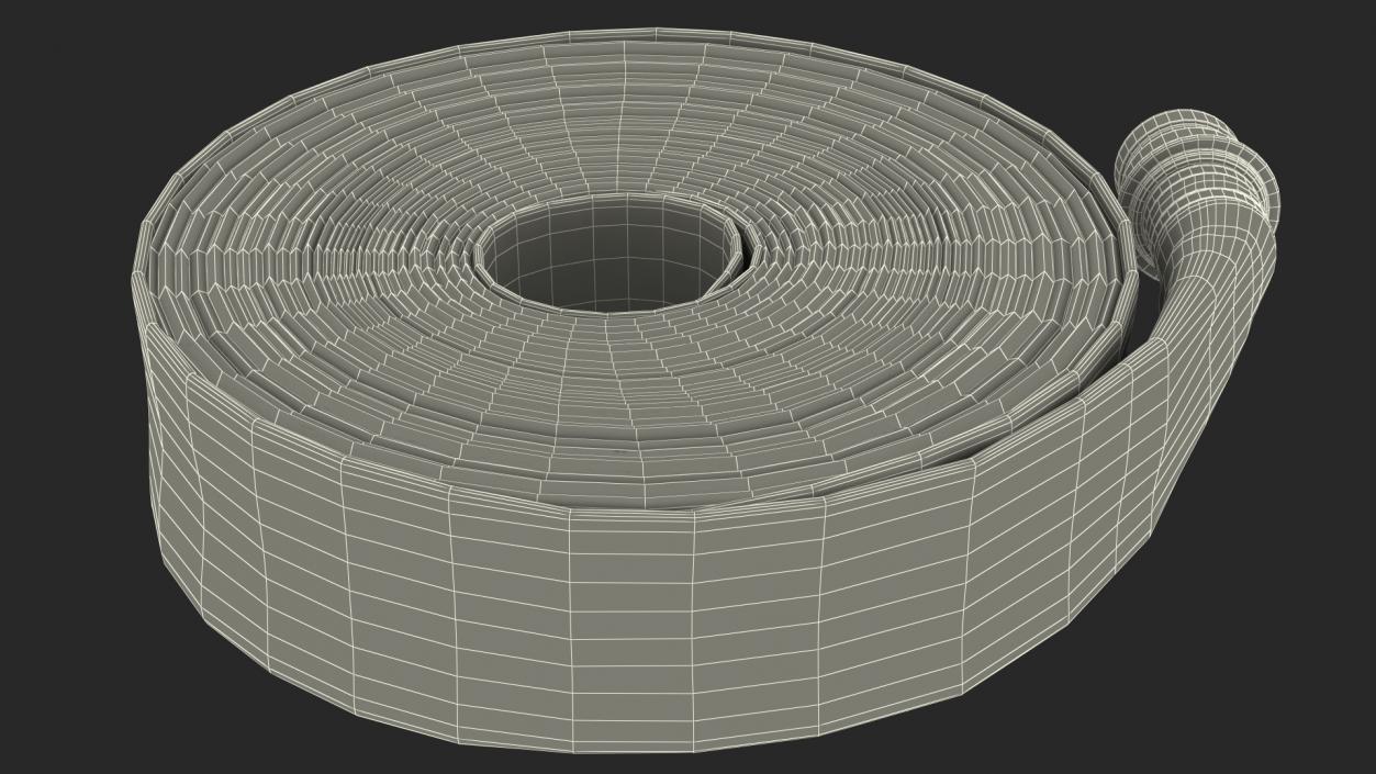 Coiled Fire Hose White Canvas 3D model