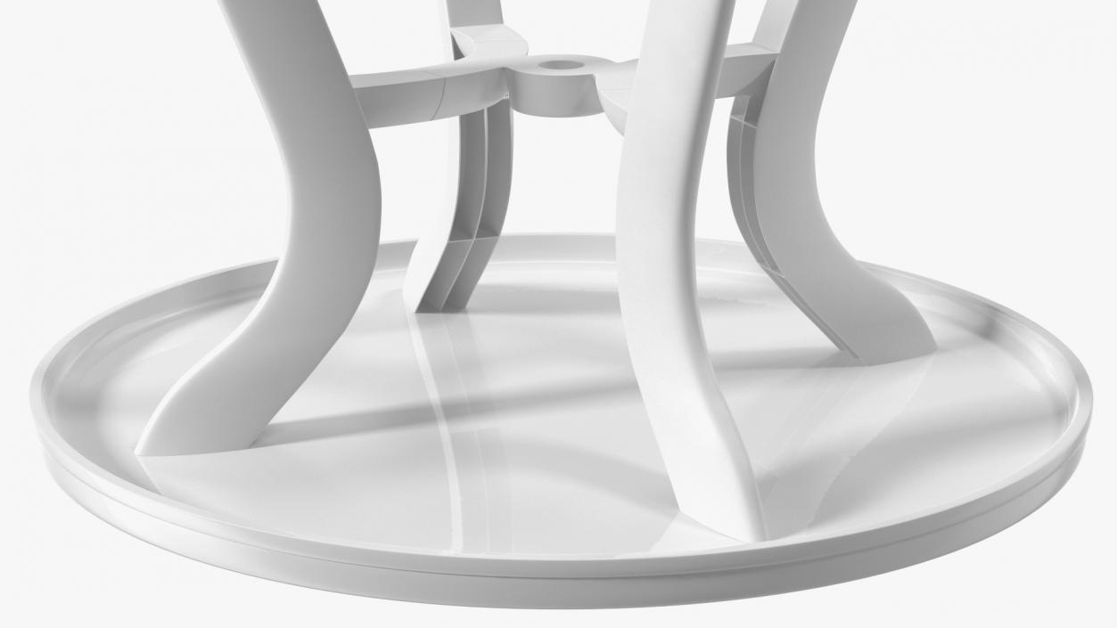 3D White Plastic Table With Chairs