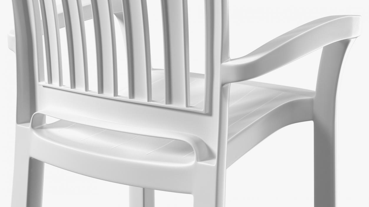 3D White Plastic Table With Chairs