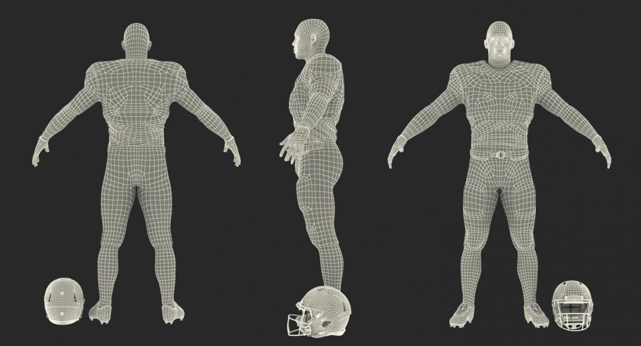 3D model American Football Player T-Pose Fur