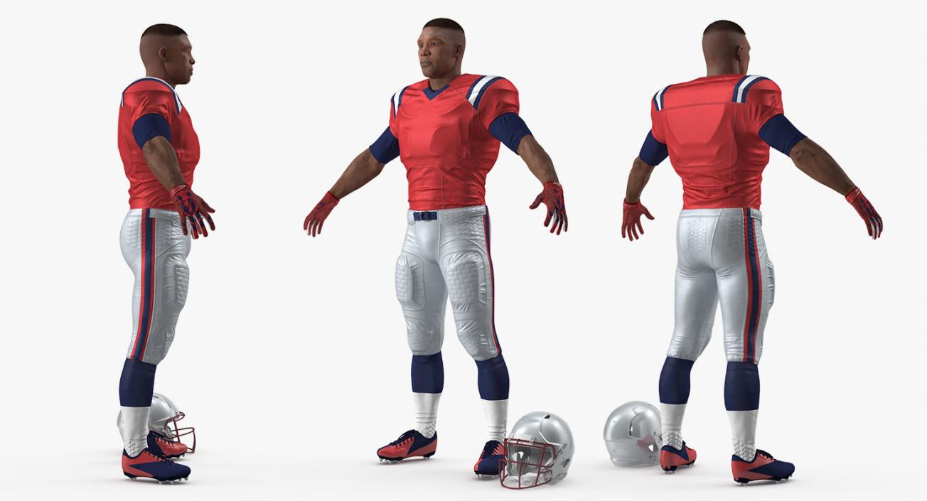 3D model American Football Player T-Pose Fur