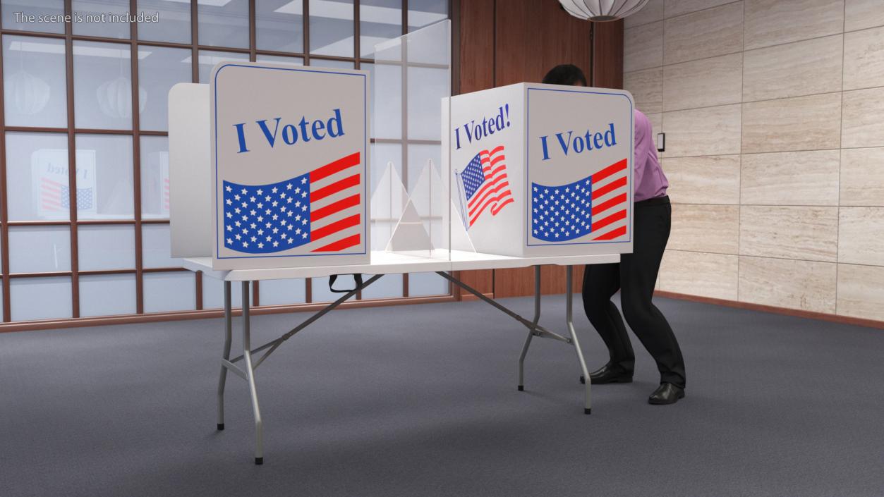 Man with Voting Table Fur Rigged 3D