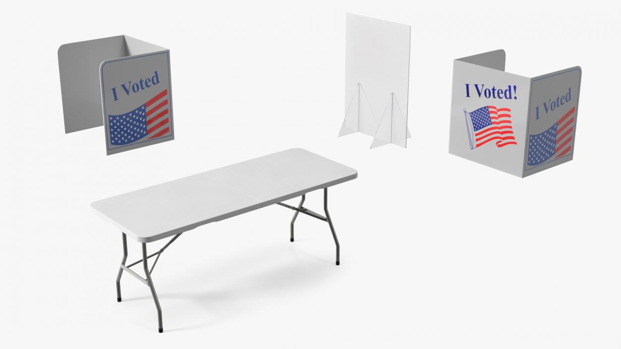 Man with Voting Table Fur Rigged 3D